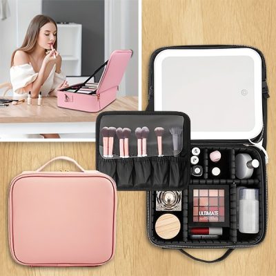 Potovalna torbica za ličila z LED ogledalom | GLAMANIA